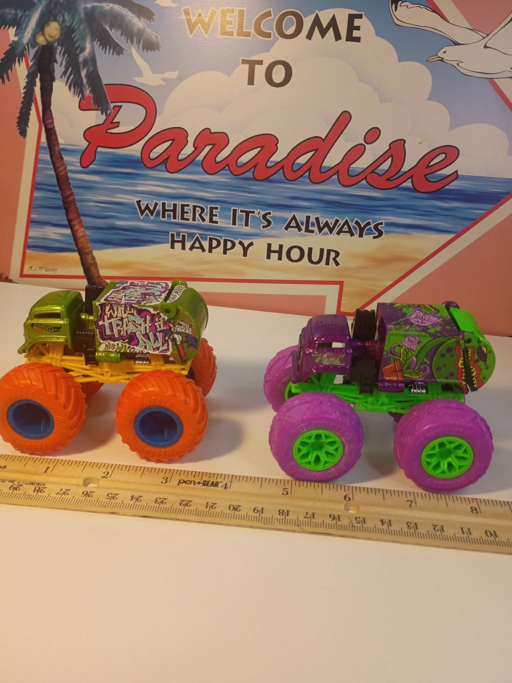 Hot Wheels Monster Trucks (Will Trash It All & Will Eat It All) 1/64 Scale